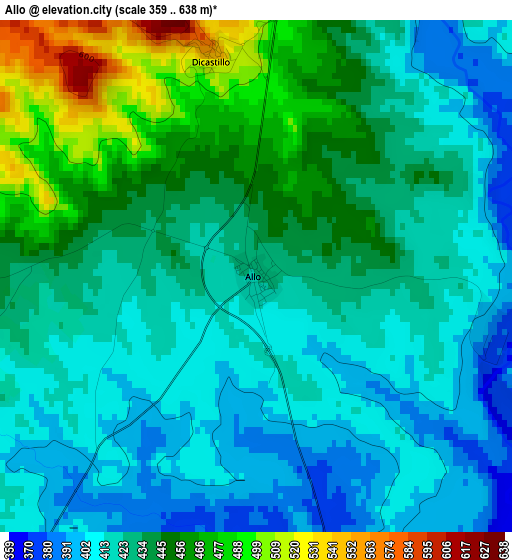 Allo elevation map