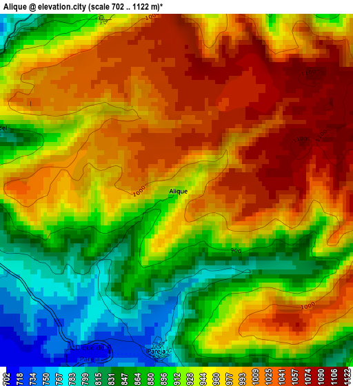 Alique elevation map