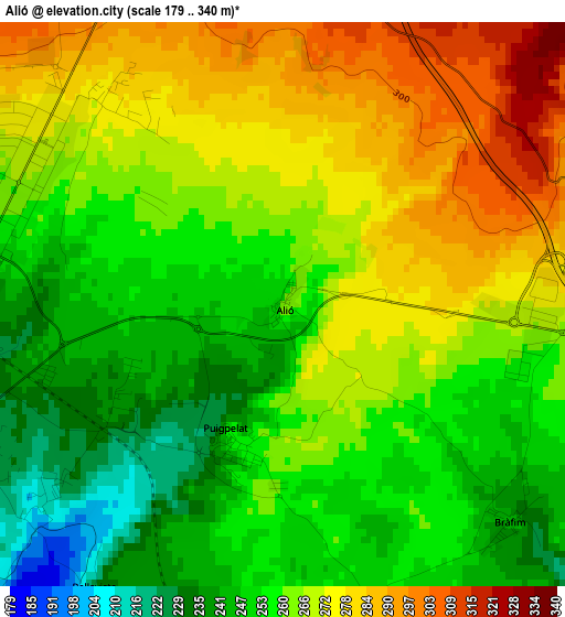 Alió elevation map