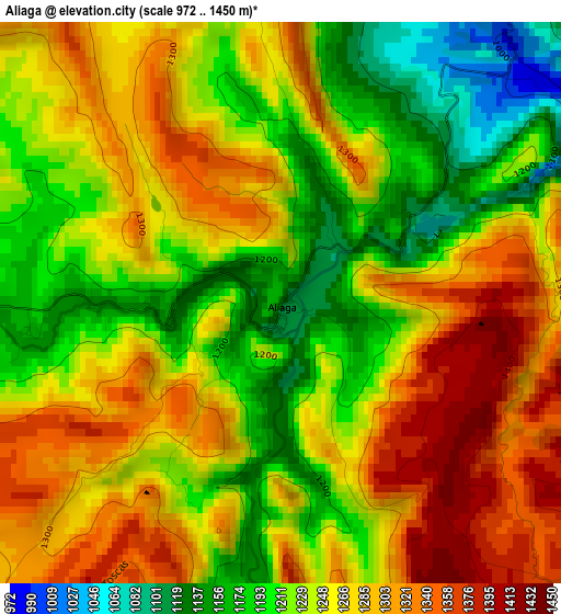 Aliaga elevation map