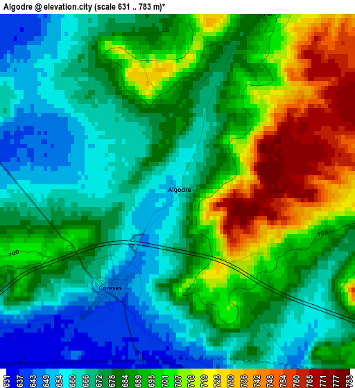 Algodre elevation map