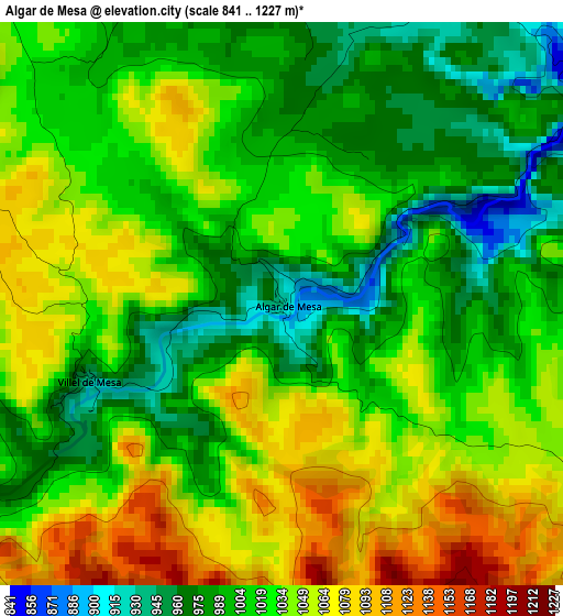 Algar de Mesa elevation map