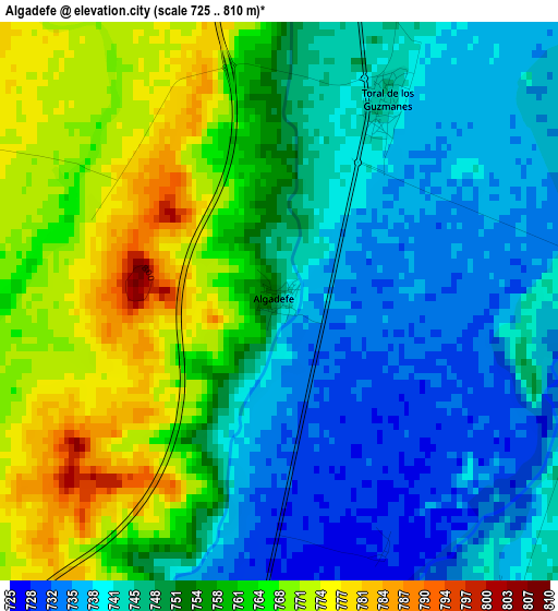 Algadefe elevation map