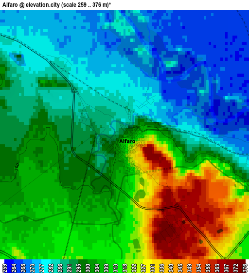 Alfaro elevation map