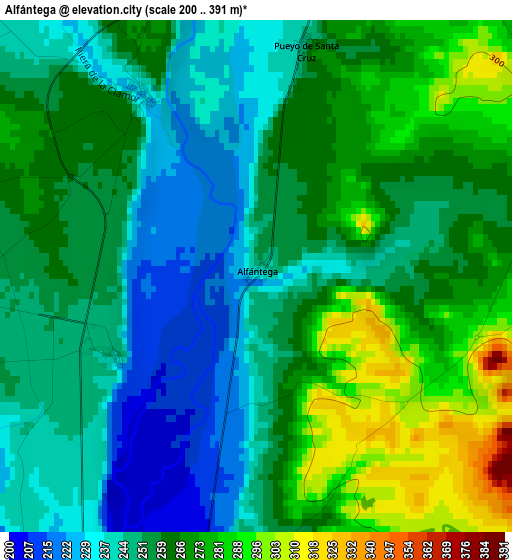 Alfántega elevation map