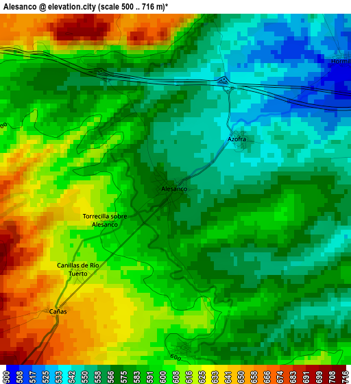 Alesanco elevation map