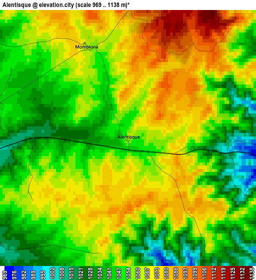 Alentisque elevation map