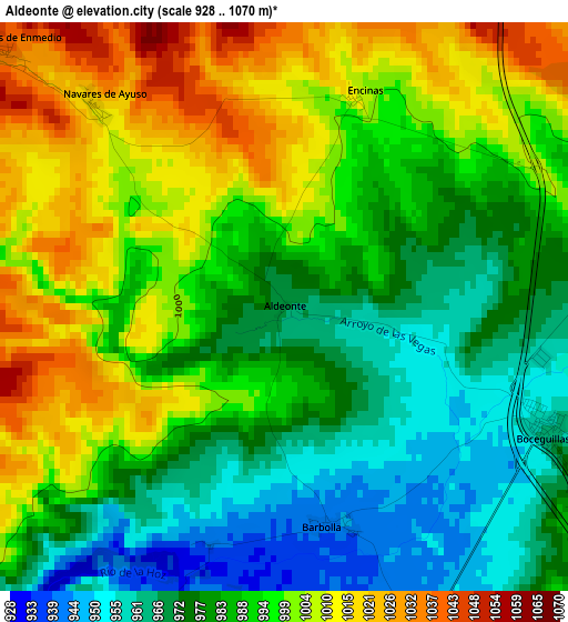 Aldeonte elevation map