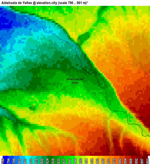 Aldehuela de Yeltes elevation map