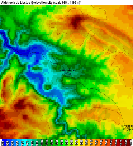 Aldehuela de Liestos elevation map