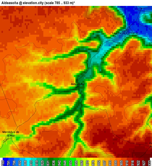 Aldeasoña elevation map