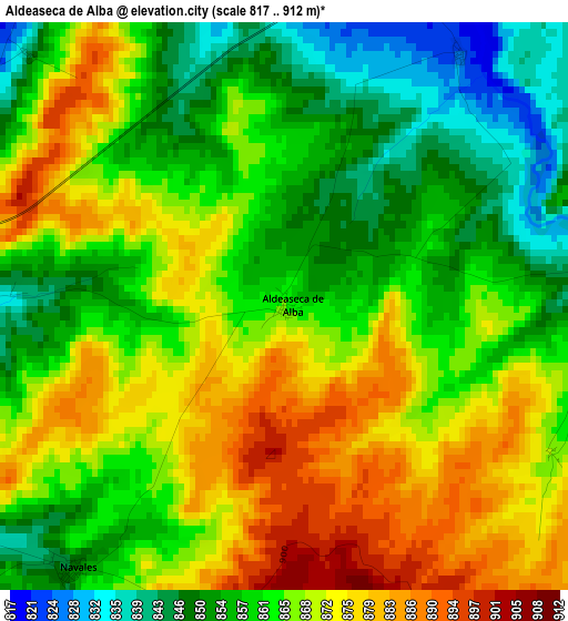 Aldeaseca de Alba elevation map