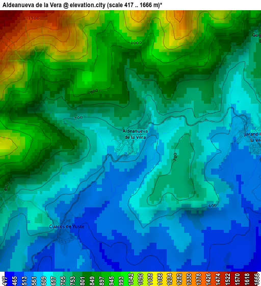 Aldeanueva de la Vera elevation map