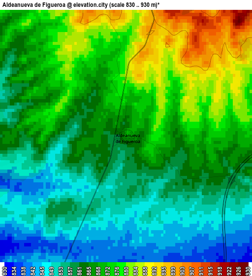 Aldeanueva de Figueroa elevation map