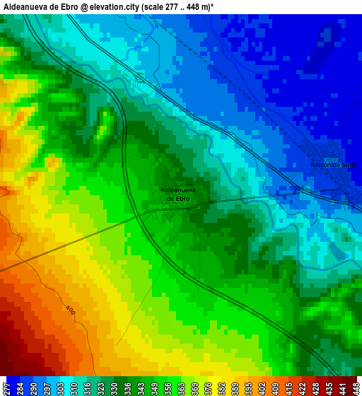 Aldeanueva de Ebro elevation map