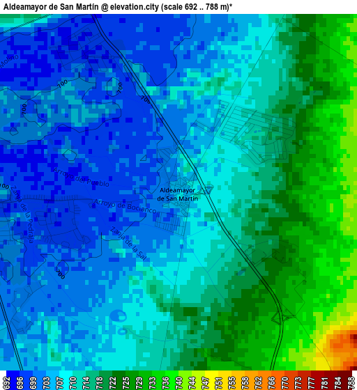 Aldeamayor de San Martín elevation map