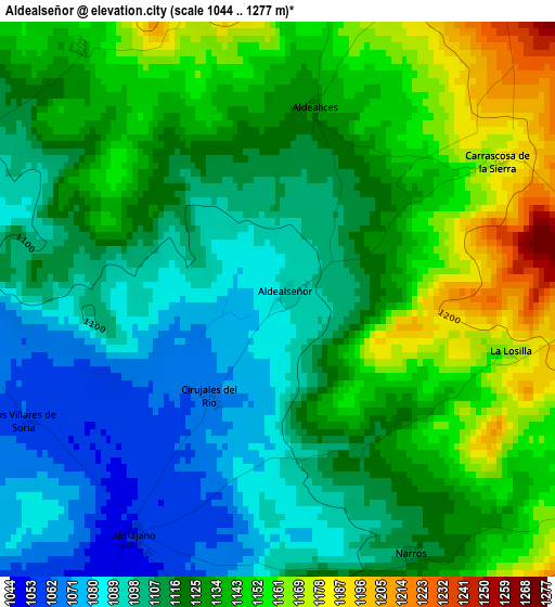 Aldealseñor elevation map