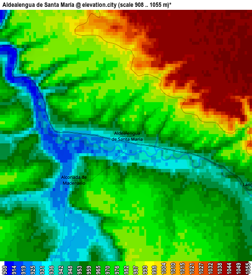 Aldealengua de Santa María elevation map