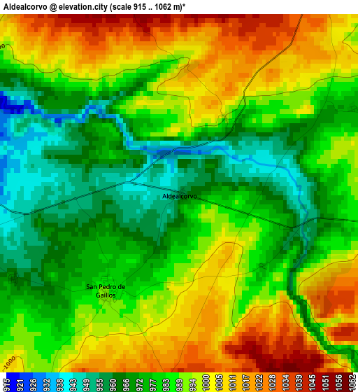 Aldealcorvo elevation map