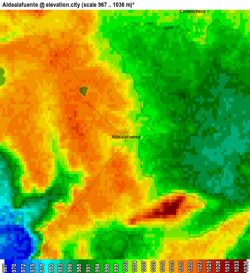 Aldealafuente elevation map