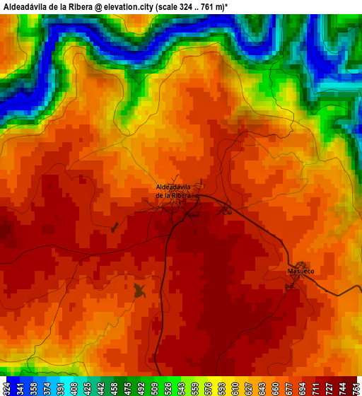 Aldeadávila de la Ribera elevation map