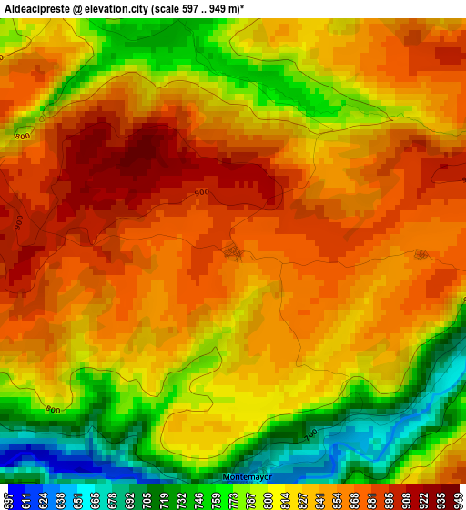 Aldeacipreste elevation map