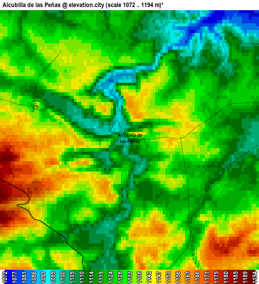 Alcubilla de las Peñas elevation map