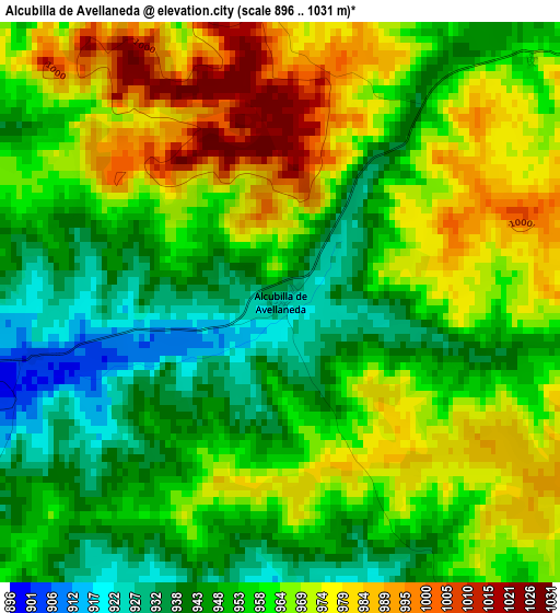 Alcubilla de Avellaneda elevation map