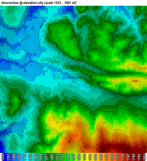 Alcoroches elevation map