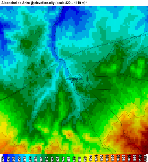 Alconchel de Ariza elevation map