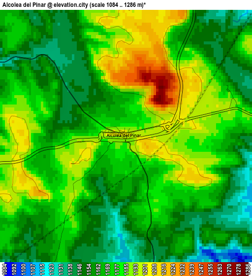 Alcolea del Pinar elevation map