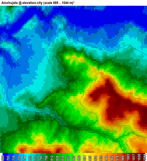 Alcohujate elevation map