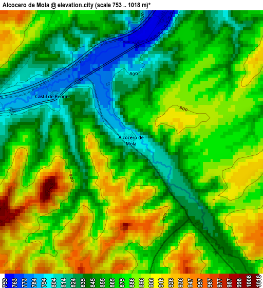 Alcocero de Mola elevation map