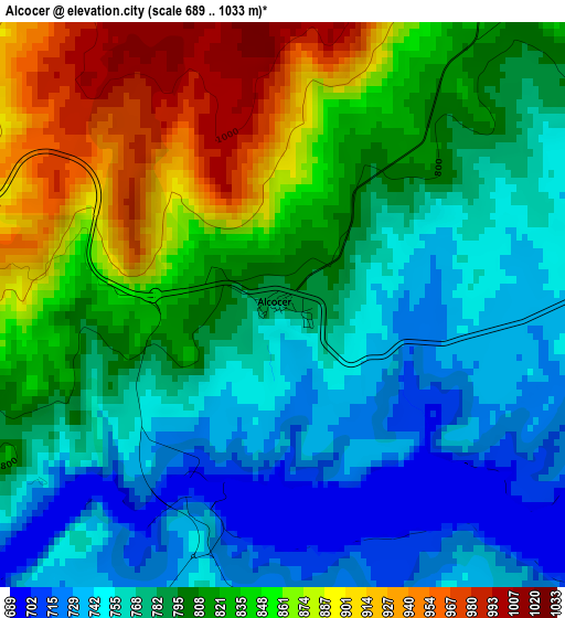 Alcocer elevation map