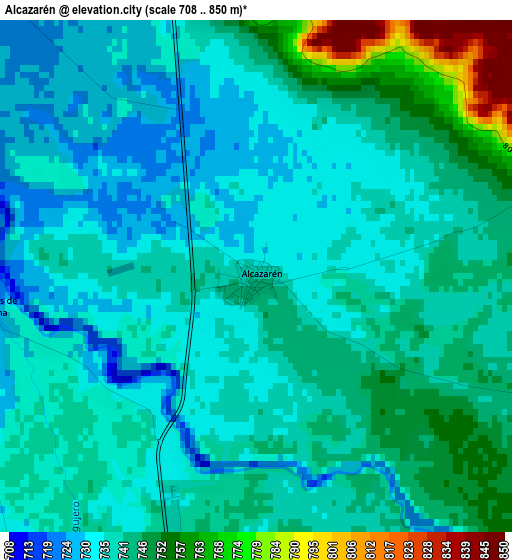 Alcazarén elevation map