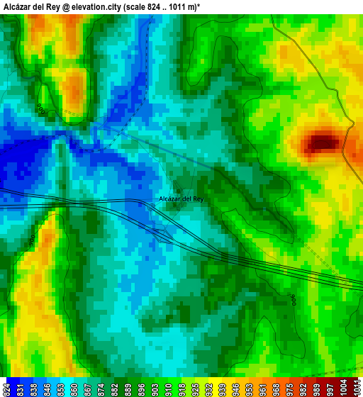 Alcázar del Rey elevation map