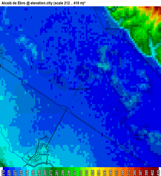 Alcalá de Ebro elevation map