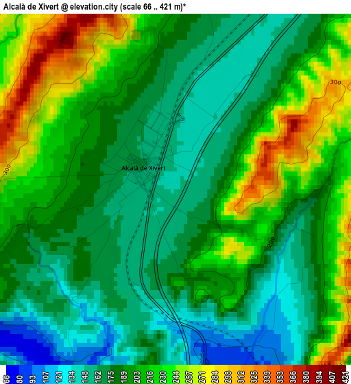 Alcalà de Xivert elevation map