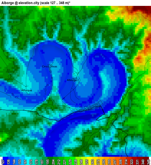 Alborge elevation map