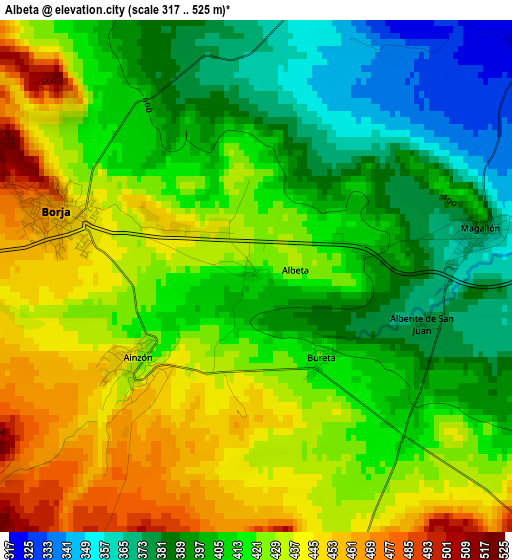 Albeta elevation map