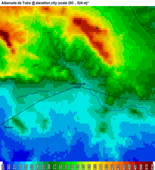 Alberuela de Tubo elevation map