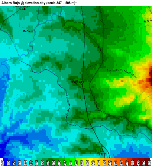 Albero Bajo elevation map