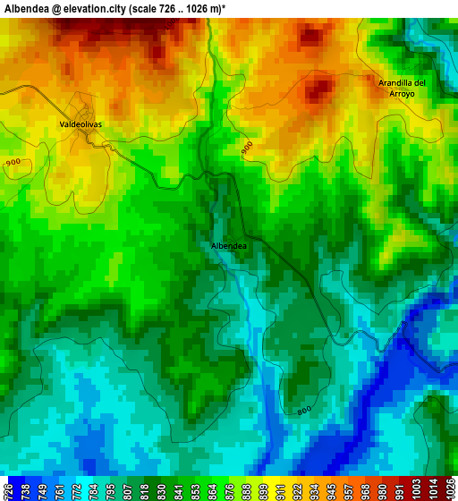 Albendea elevation map