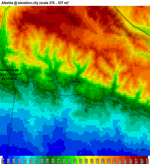 Albelda elevation map