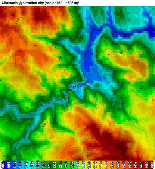 Albarracín elevation map