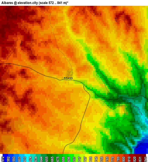 Albares elevation map