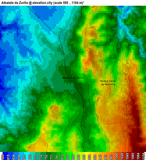 Albalate de Zorita elevation map