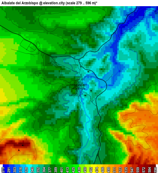 Albalate del Arzobispo elevation map