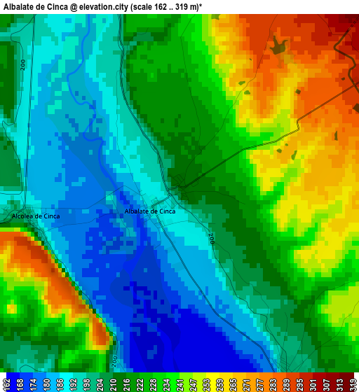 Albalate de Cinca elevation map