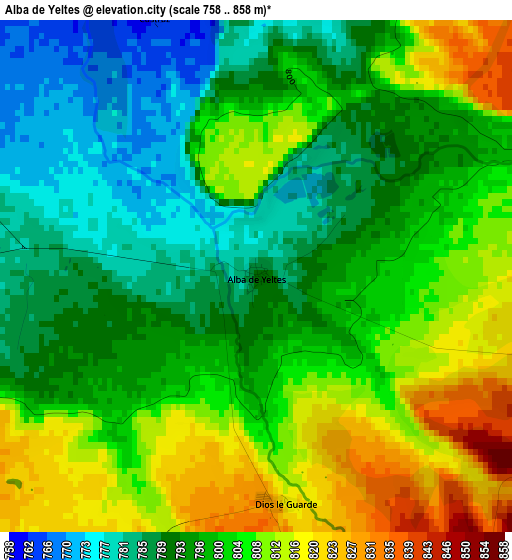 Alba de Yeltes elevation map